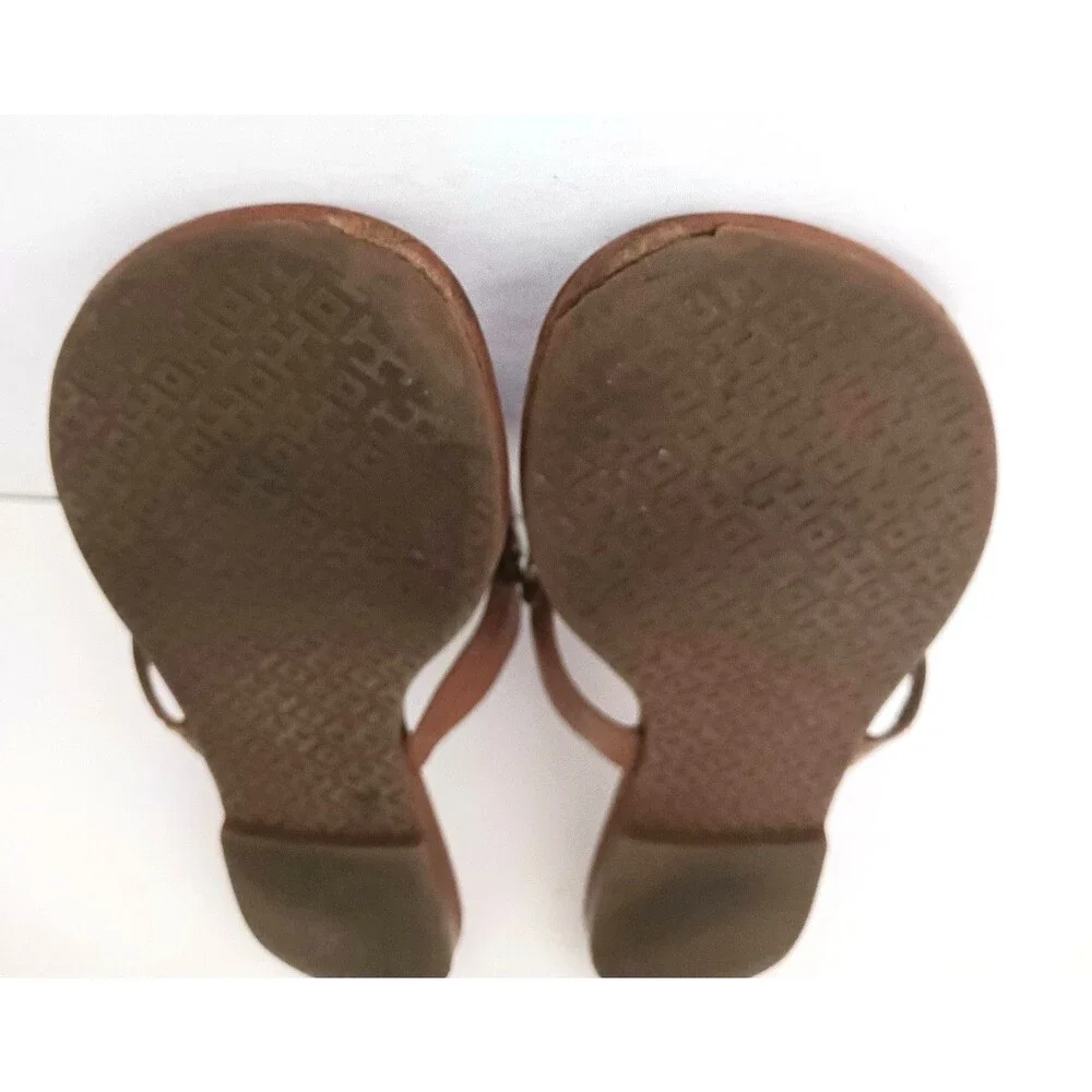 Tory Burch Miller Thong Sandals Brown Leather US 8.5M